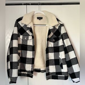 Sherpa Plaid Jean Jacket
